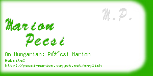 marion pecsi business card